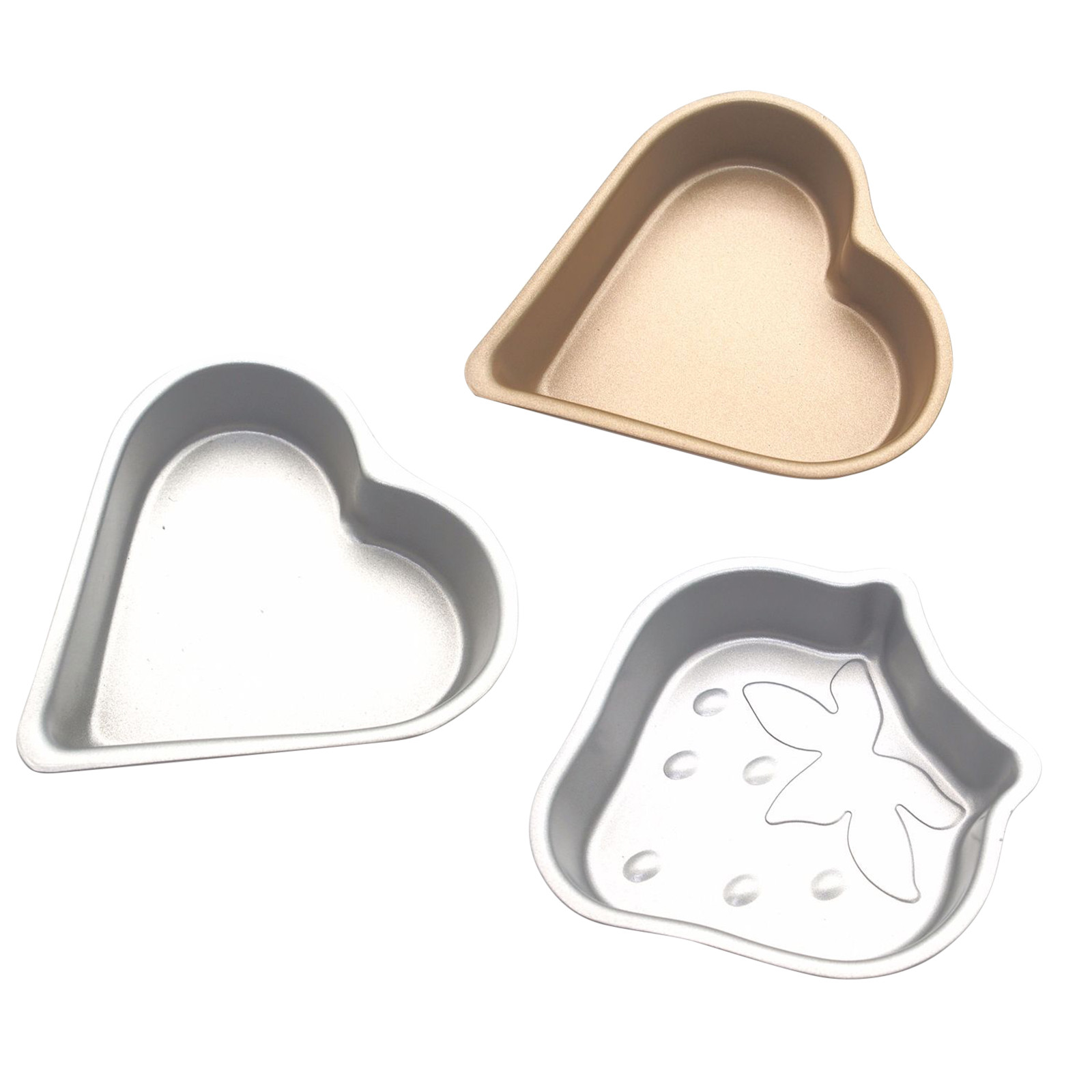 3pcs Cake Pan Heart Shaped Cake Pans For Baking Aluminum Foil Pans For Valentine Day Wedding Mothers Day Parties